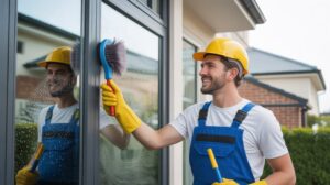 interior and exterior window cleaning
